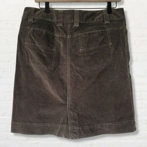 ATHLETA Skirt Brown Washed Velvet Casual Skirt Velveteen Cotton Women's Size 8 - Picture 7 of 10